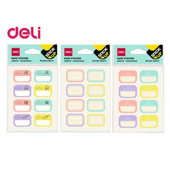 DELI ΕΤΙΚΕΤΕΣ ΑΥΤΟΚΟΛΛΗΤΕΣ ΣΧΟΛΙΚΕΣ BLISTER 6 ΦΥΛΛΑ 48Τ